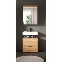 Badezimmer Scout Eiche Artisan Dekor B: 60cm - Schwarz/Eiche Artisan, Trend, Glas/Holzwerkstoff (60cm) - MID.YOU