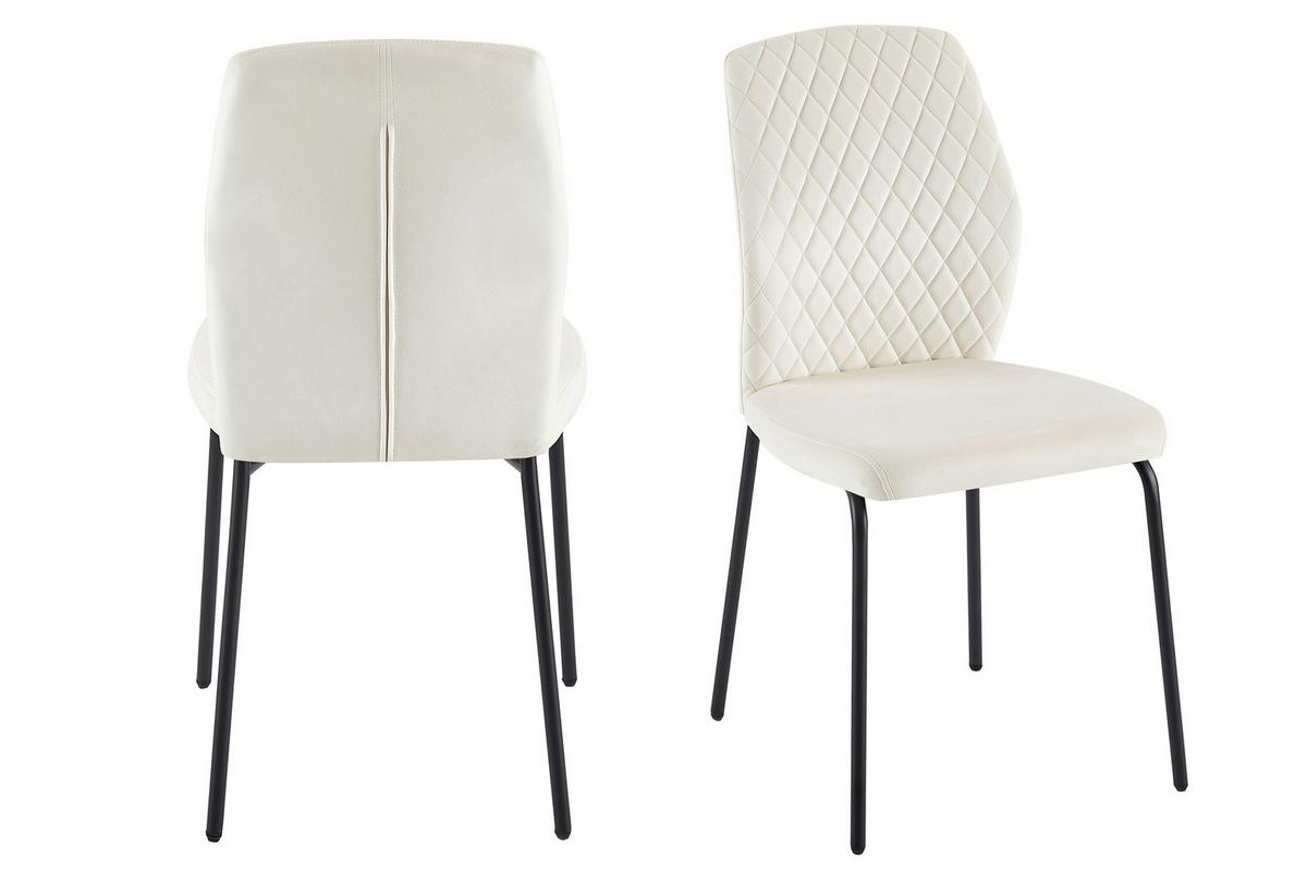 Stuhl-set Beige B: 46,5 Cm - Beige/Schwarz, MODERN, Textil/Metall (46,5/92/56,5cm) - Livetastic