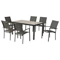 Gartenset Milano - Graphitfarben/Grau, MODERN, Textil/Metall - Gardenson