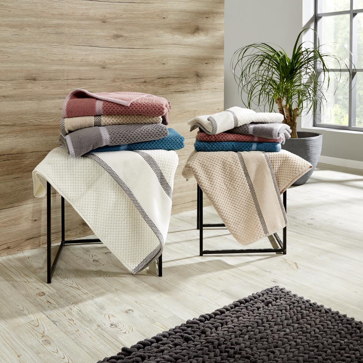 Handtuch Rocky Baumwolle 500 G/m2 Weiß 50x100 Cm - Weiß, ROMANTIK / LANDHAUS, Textil (50/100cm) - James Wood