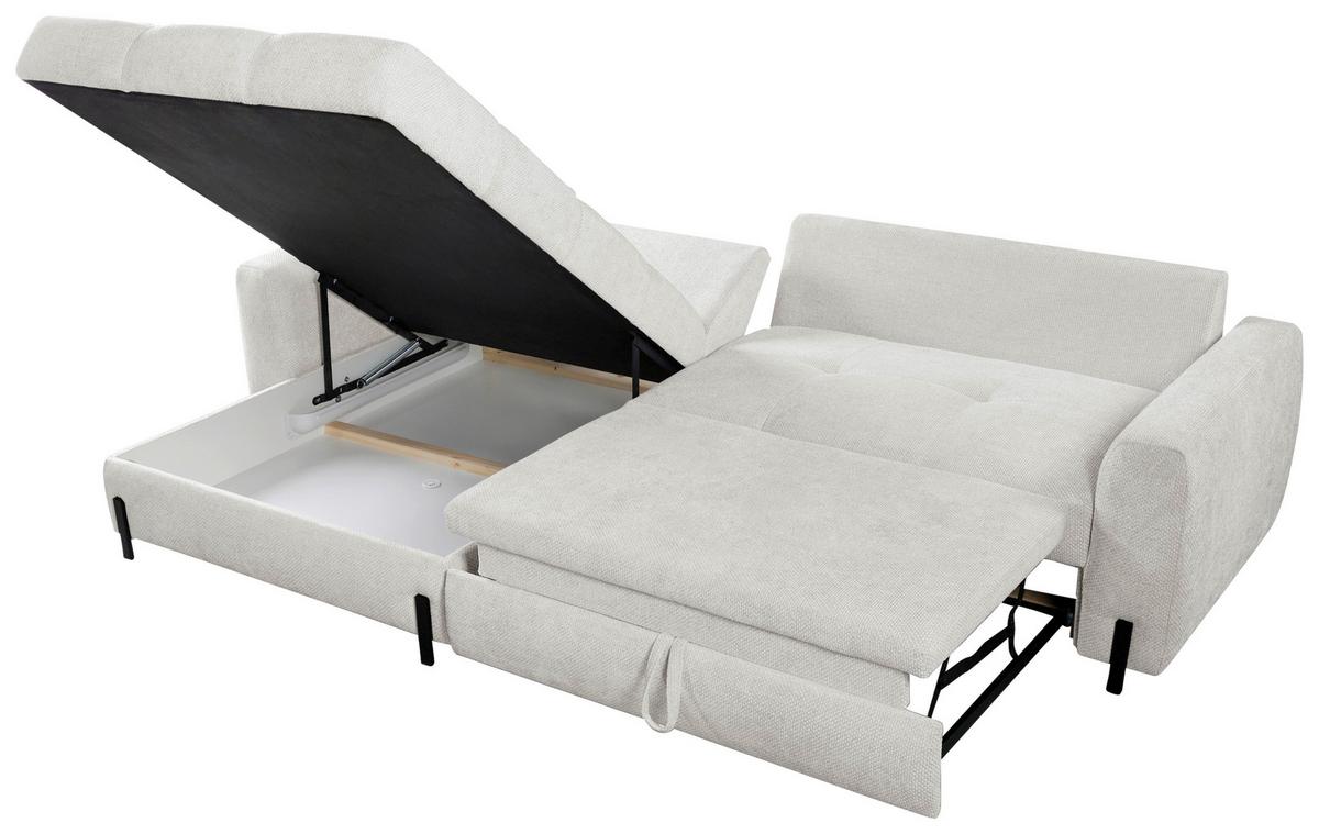 Ecksofa Naomi Beige/Schwarz, 162 cm - Beige/Schwarz, Design, Textil (162/265cm) - MID.YOU