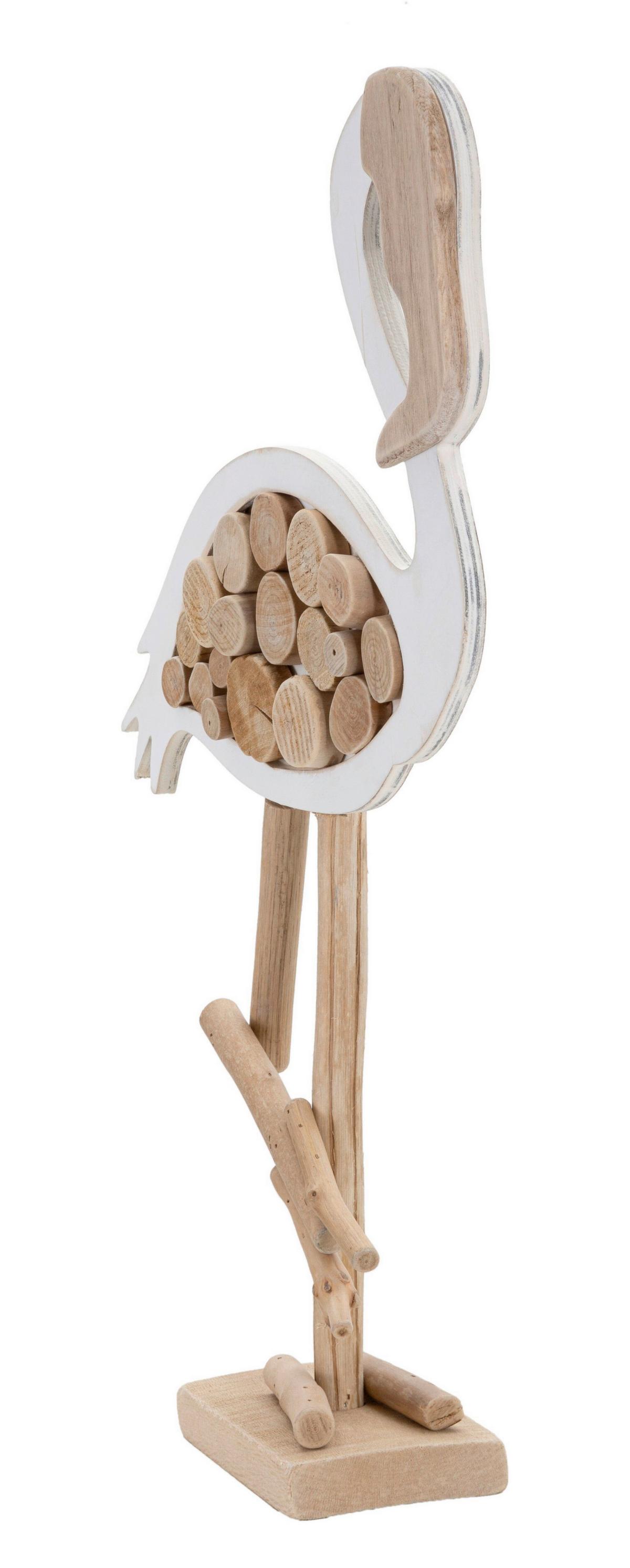 Skulptur Holzwerkstoff, Weiß/natur - Basics, Holzwerkstoff (31/56/9cm)