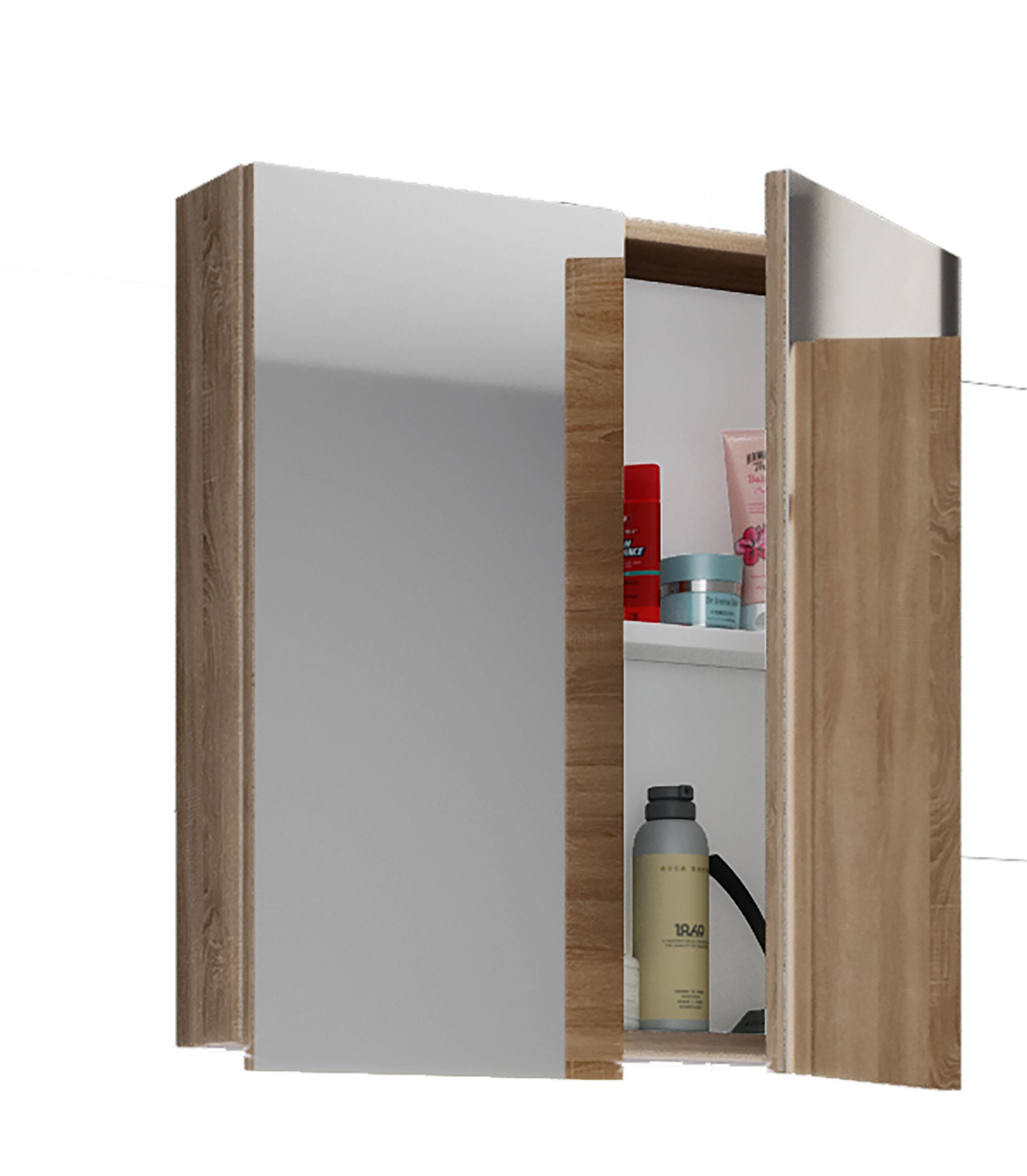 Spiegelschrank Sonoma Eiche 2-Türig BxHxT: 60x59x12 cm
