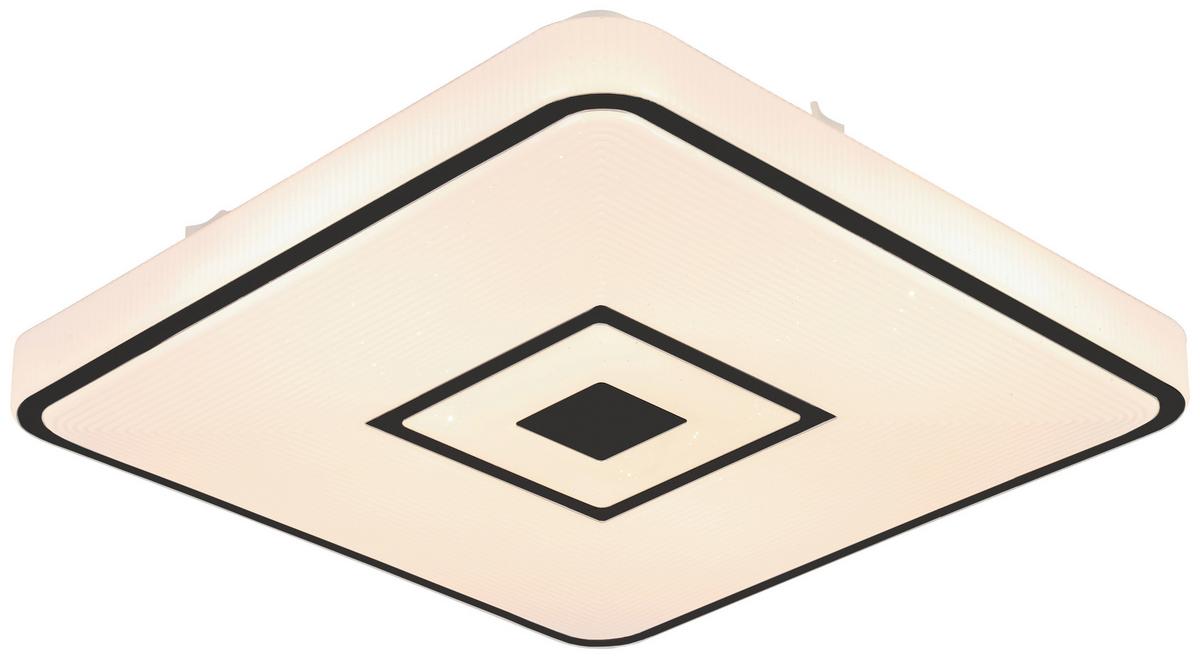 Led-deckenleuchte L: 37,5 Cm - Schwarz/Weiß, Design, Kunststoff/Metall (37,5/37,5/6cm) - Luca Bessoni