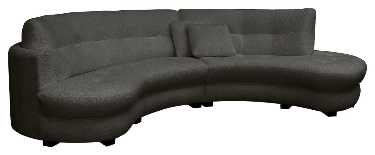Ecksofa Bretania Anthrazit S: 300x113 cm - Anthrazit/Schwarz, Design, Textil (300/113cm) - Livetastic