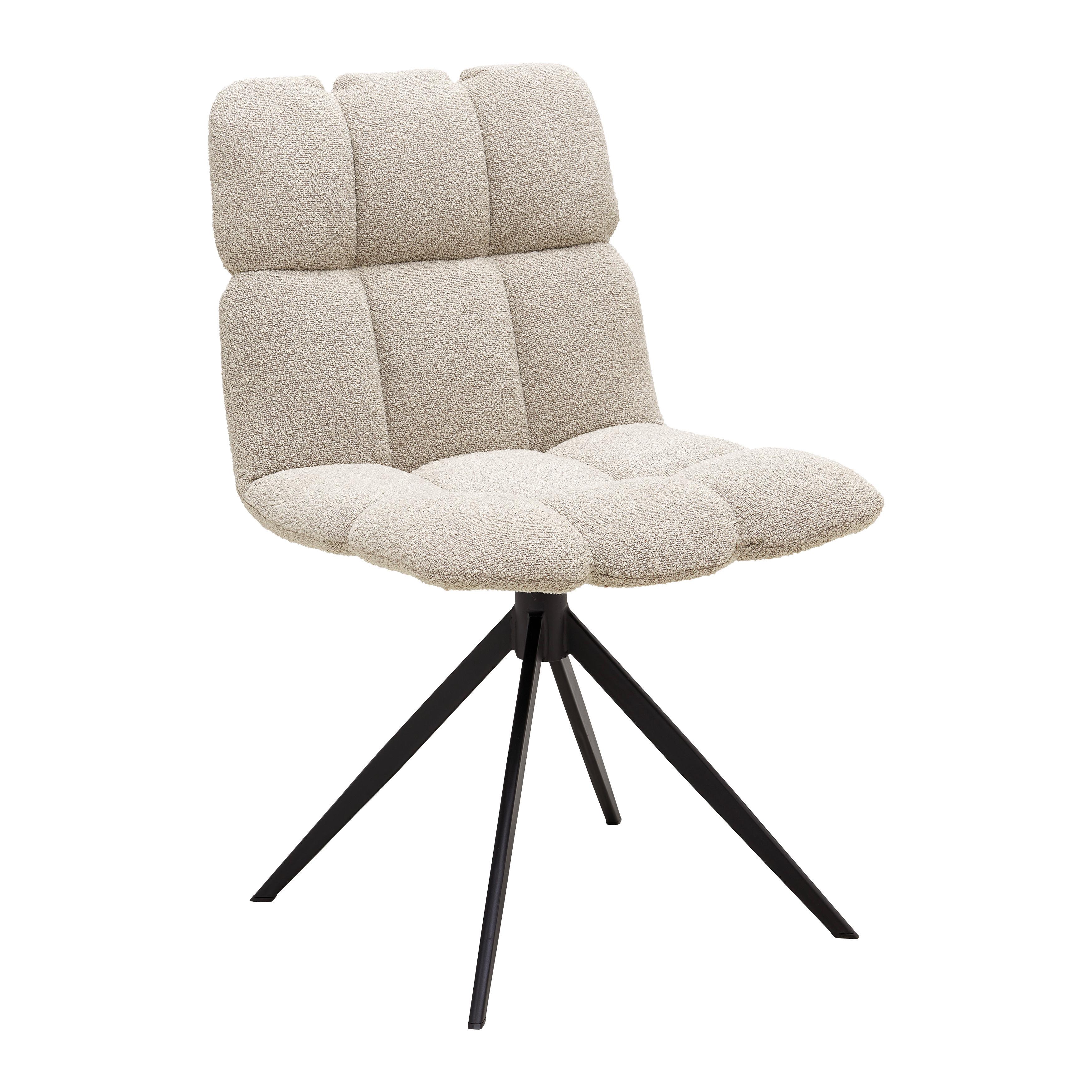 Otoční židle MALU béžová - černá/béžová, Moderní, kov/textil (53/68/83cm) - Bessagi Home
