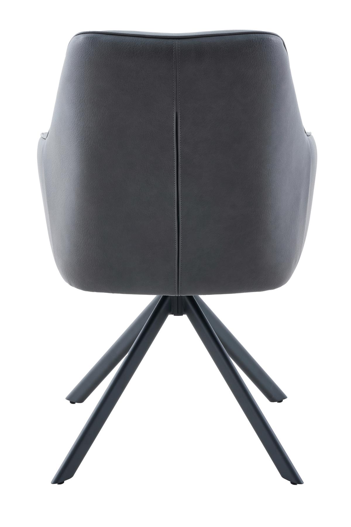 Armlehnstuhl-Set Polina S 2er-Set - Anthrazit/Schwarz, MODERN, Textil/Metall (62/92/67cm) - MID.YOU