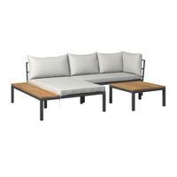 Loungegarnitur Santa Monica - Grau/Akaziefarben, MODERN, Holz/Kunststoff (152/271cm) - Beldano
