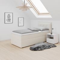 Boxspringová postel POLO 90x200, krémová - černá/slonovinová, Moderní, dřevo/textil (90/200cm) - Bessagi Home