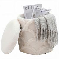 Taburet, š: 40 cm - krémová, Design, textil (40/45/40cm) - Livetastic