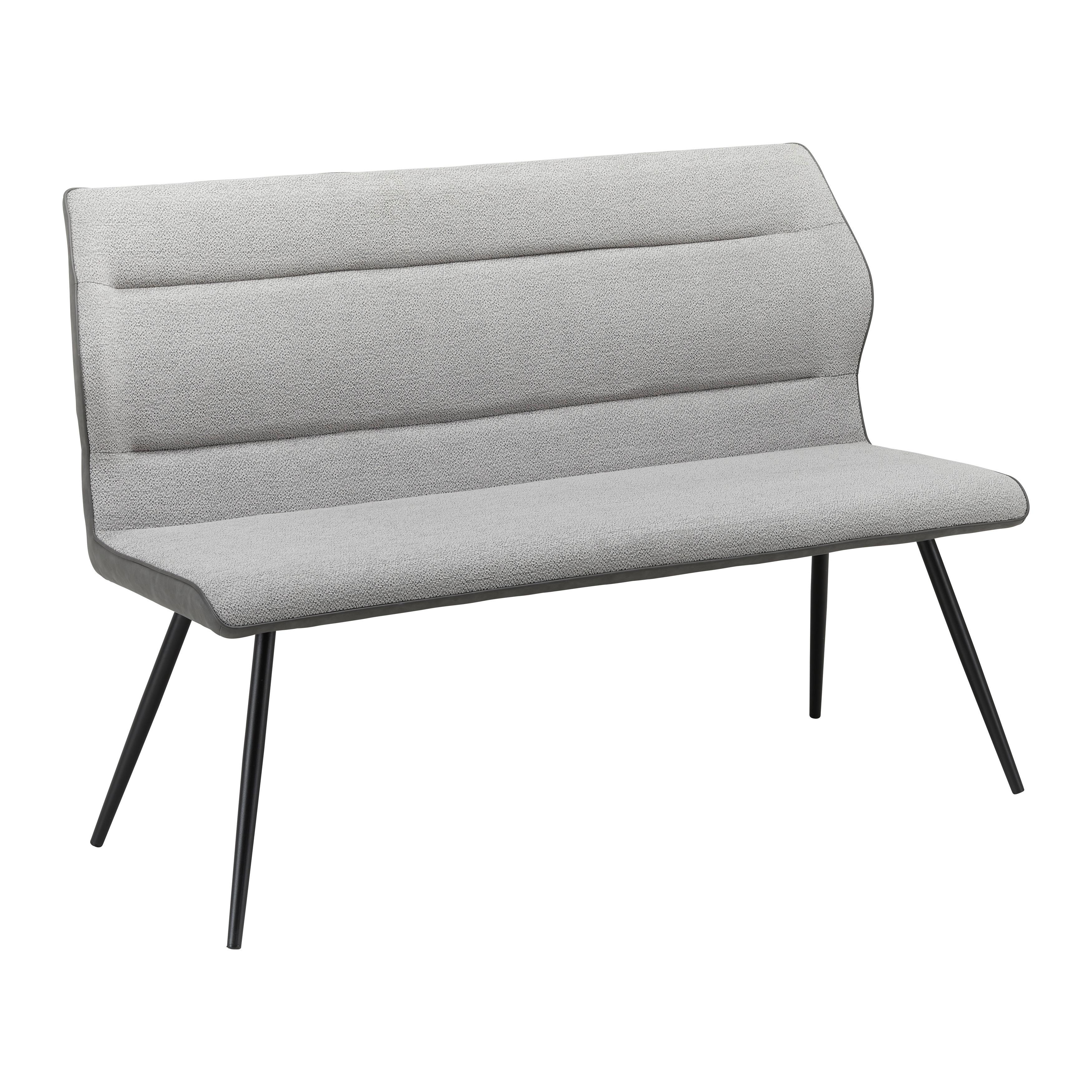 Lavica Eva sivá - čierna/sivá, Modern, kov/drevo (139/92,5/60,5cm) - Bessagi Home