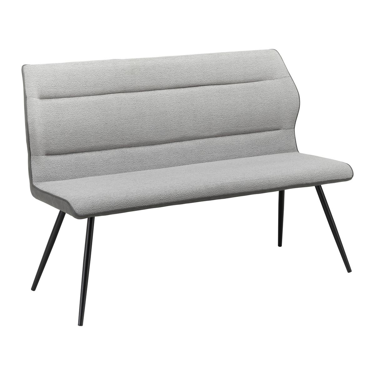 Sedací lavice Eva šedá - šedá/černá, Moderní, kov/dřevo (139/92,5/60,5cm) - Bessagi Home