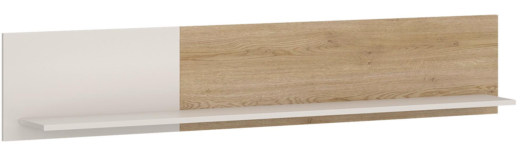 Wandregal Samm Eichefarben, Beige B: 153,6 cm - Eichefarben/Beige, Trend, Holzwerkstoff (153,6/30/22cm)