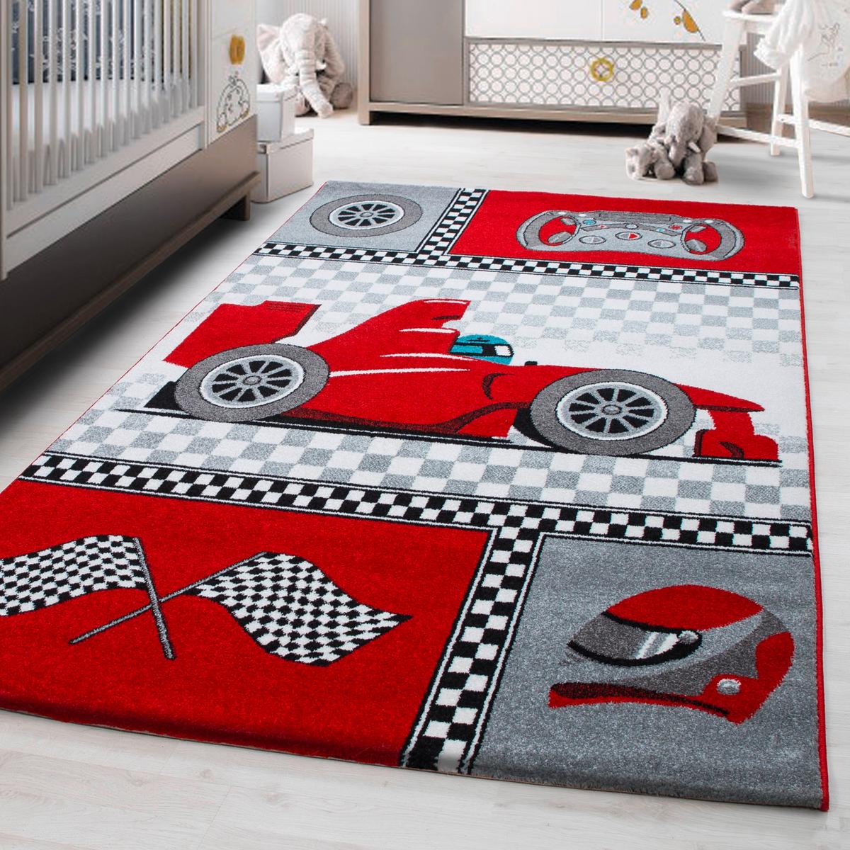 Kinderteppich Fahrzeug Rot Kids 160x230 cm - Rot, Trend, Textil (160/230cm)
