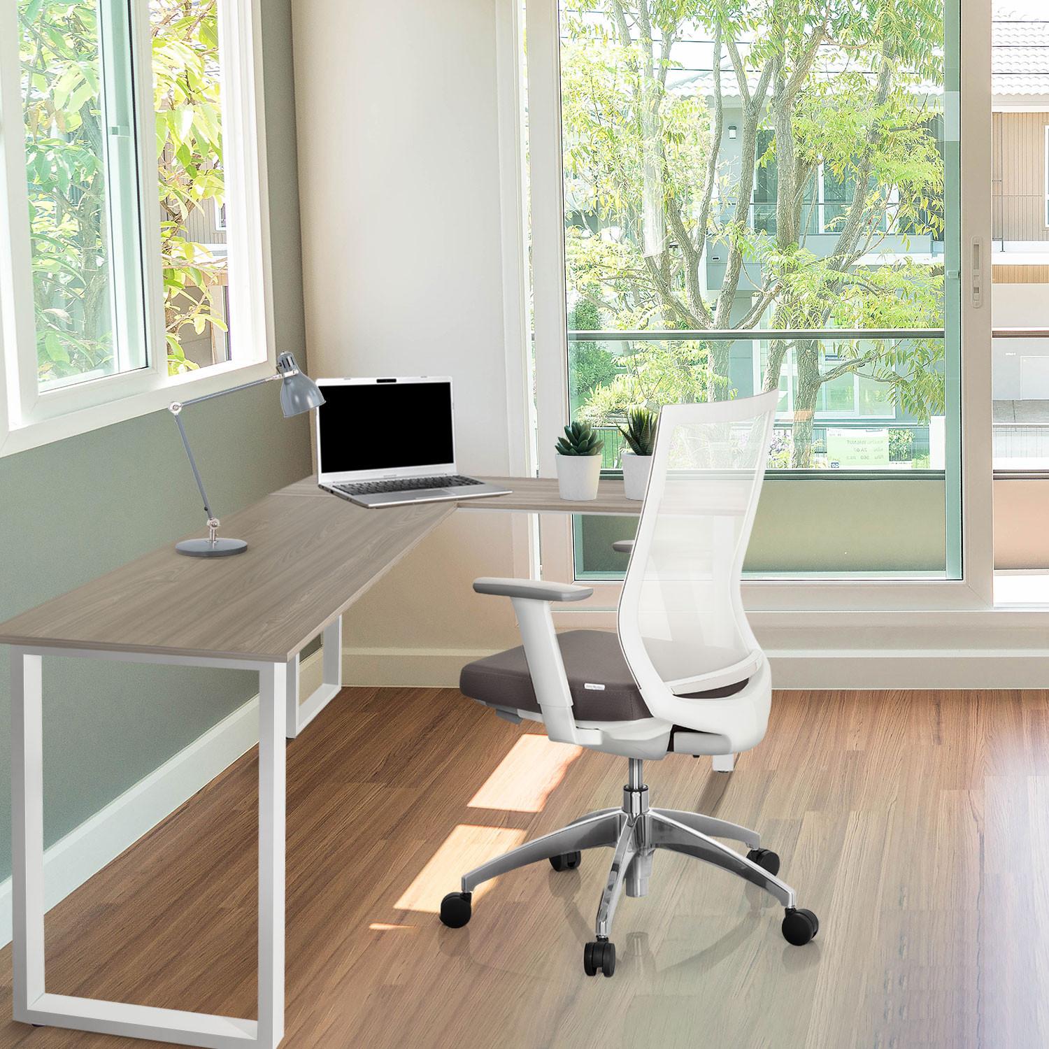 Eckschreibtisch Workspace Basic I - Weiß/Grau, Basics, Holzwerkstoff/Metall (165/120/75cm) - MID.YOU