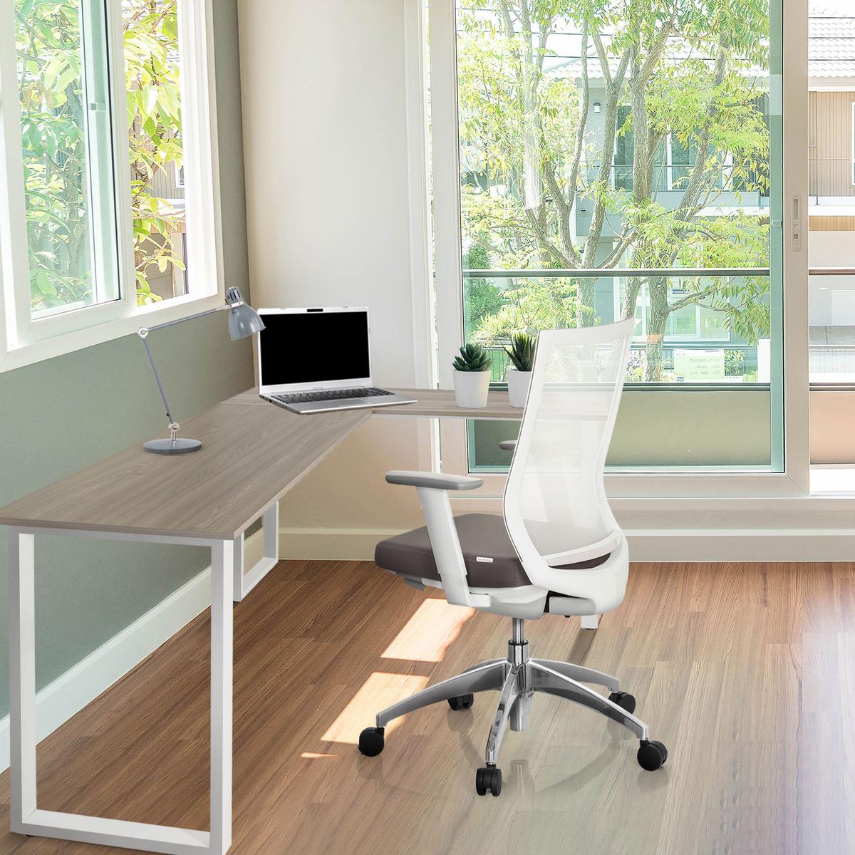 Eckschreibtisch Workspace Basic I - Weiß/Grau, Basics, Holzwerkstoff/Metall (165/120/75cm) - MID.YOU