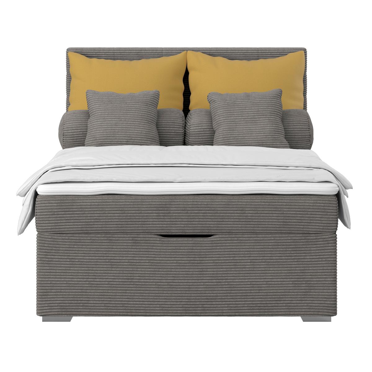 Kárpitozott Ágy Adria 140/200cm - antracit, Konventionell, textil/fa (140/200cm)