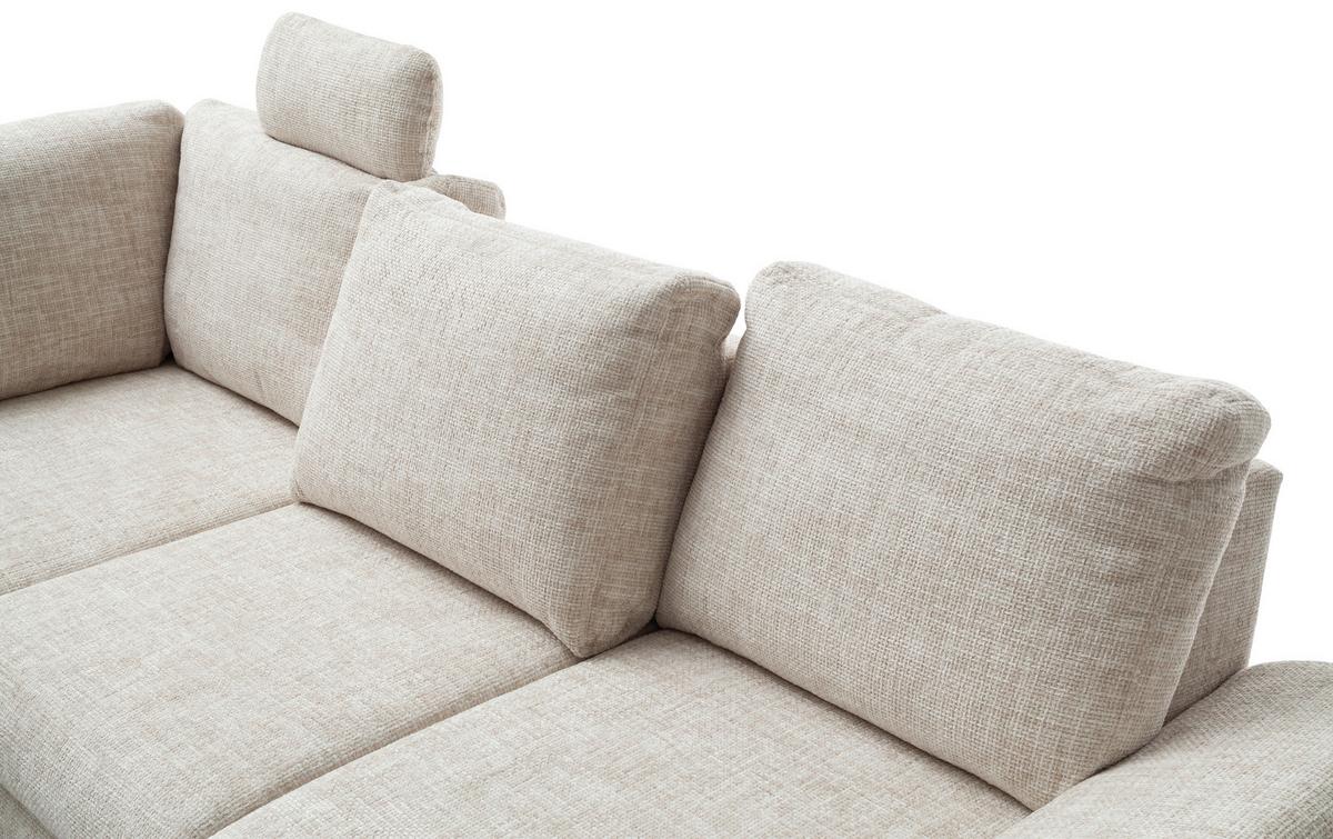 Eckschlafsofa Positano, Creme S: 206x265 Cm - Wildeiche/Creme, MODERN, Textil (206/265cm) - Livetastic