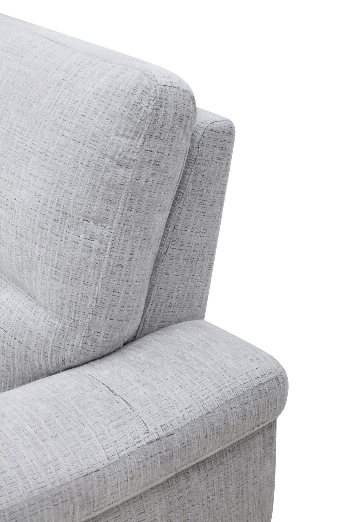 2-Sitzer Sofa Berlin Samt Grau, B: 214 cm - Schwarz/Naturfarben, MODERN, Holz/Kunststoff (216/94/95cm)