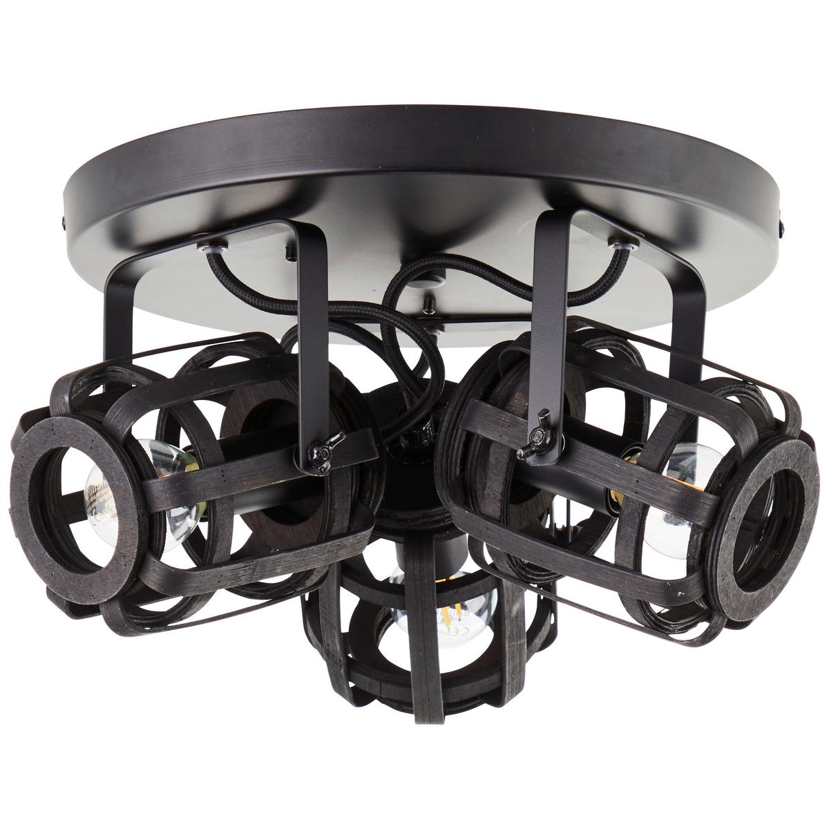 Strahler 99403/76 Woodrow - Schwarz, Basics, Holz/Metall (34,5/20cm) - Brilliant