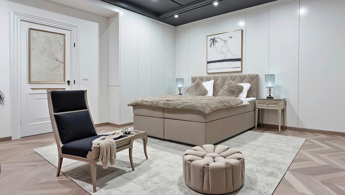 Boxbett Capri Beige, Lf: 180x200 cm - Beige, MODERN, Textil (180/200cm) - Livetastic