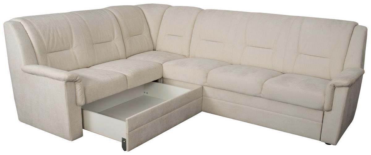 ECKSCHLAFSOFA Rafael, Creme S: 279x224cm - Beige/Creme, Trend, Textil (279/224cm)
