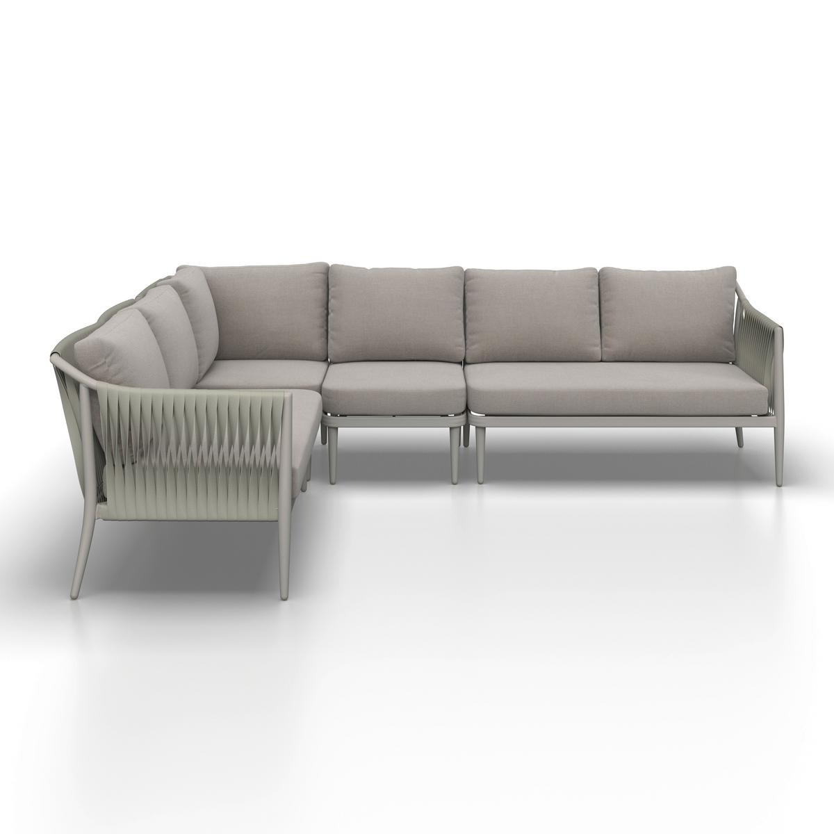 TERASOVÁ SEDACIA SÚPRAVA ALVINA - krémová, Modern, kov/textil (259/74/199cm) - Bessagi Garden