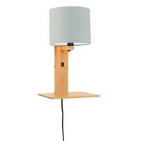 WANDLEUCHTE ANDES/W1/N/1815/LG - Hellgrau/Naturfarben, Trend, Holz/Textil (19/24/36cm) - Good & Mojo