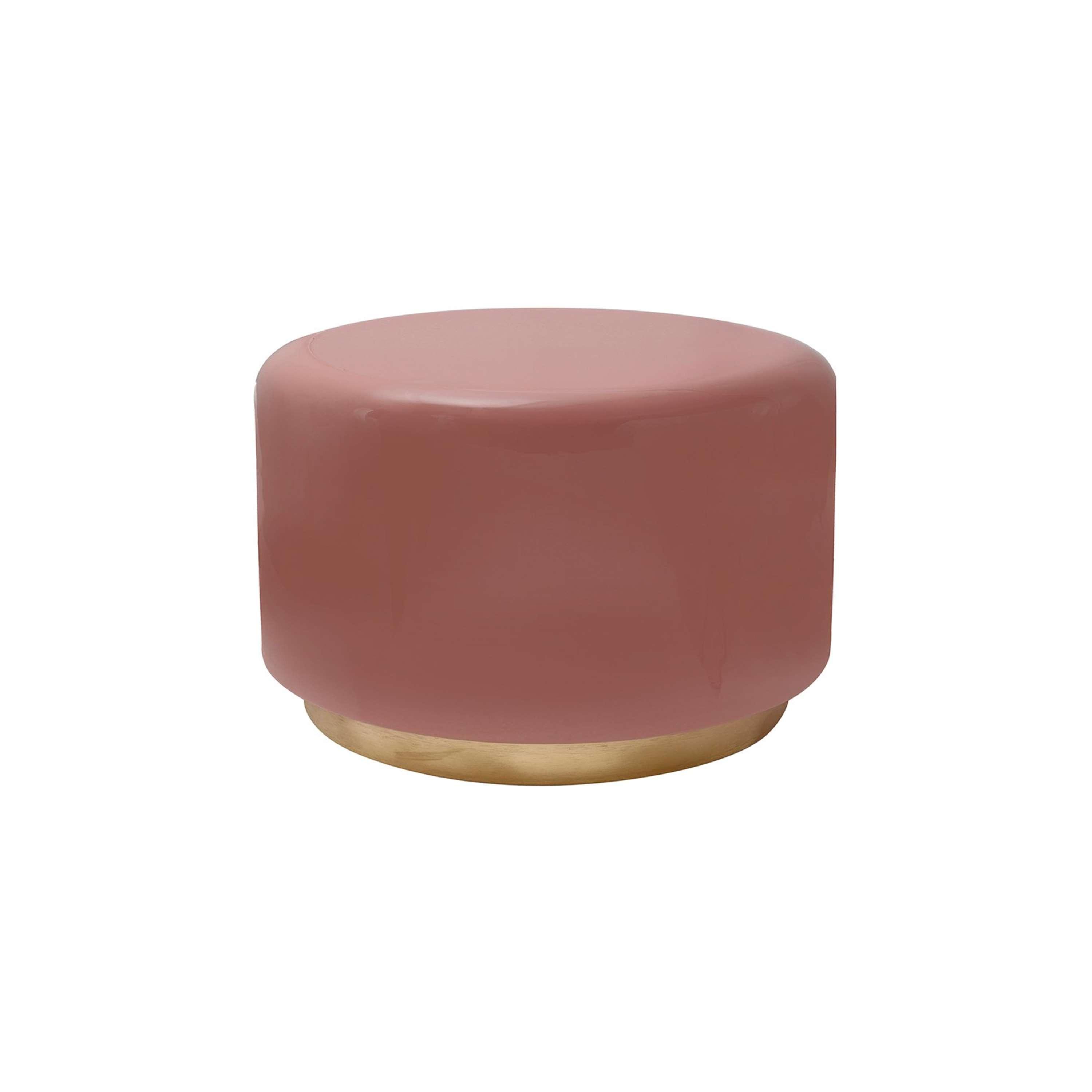 Hocker Artisse 250 Rosa/goldfarben D: 51,5 Cm - Goldfarben/Rosa, Design, Metall (51,5/43cm) - Kayoom
