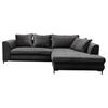 Eckschlafsofa Bello Grau Mit Schlaffunktion Ottomane Rechts - Schwarz/Grau, Design, Textil (277/187cm) - Livetastic