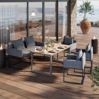 Gartensessel Julia - Alufarben/Grau, MODERN, Textil/Metall (58/85/55cm) - Beldano