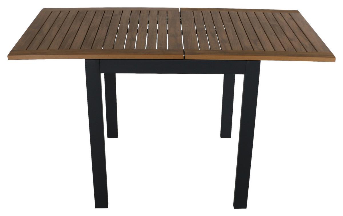 Balkontisch Diego - Schwarz/Braun, KONVENTIONELL, Holz/Metall (70/70/75cm) - Gardenson