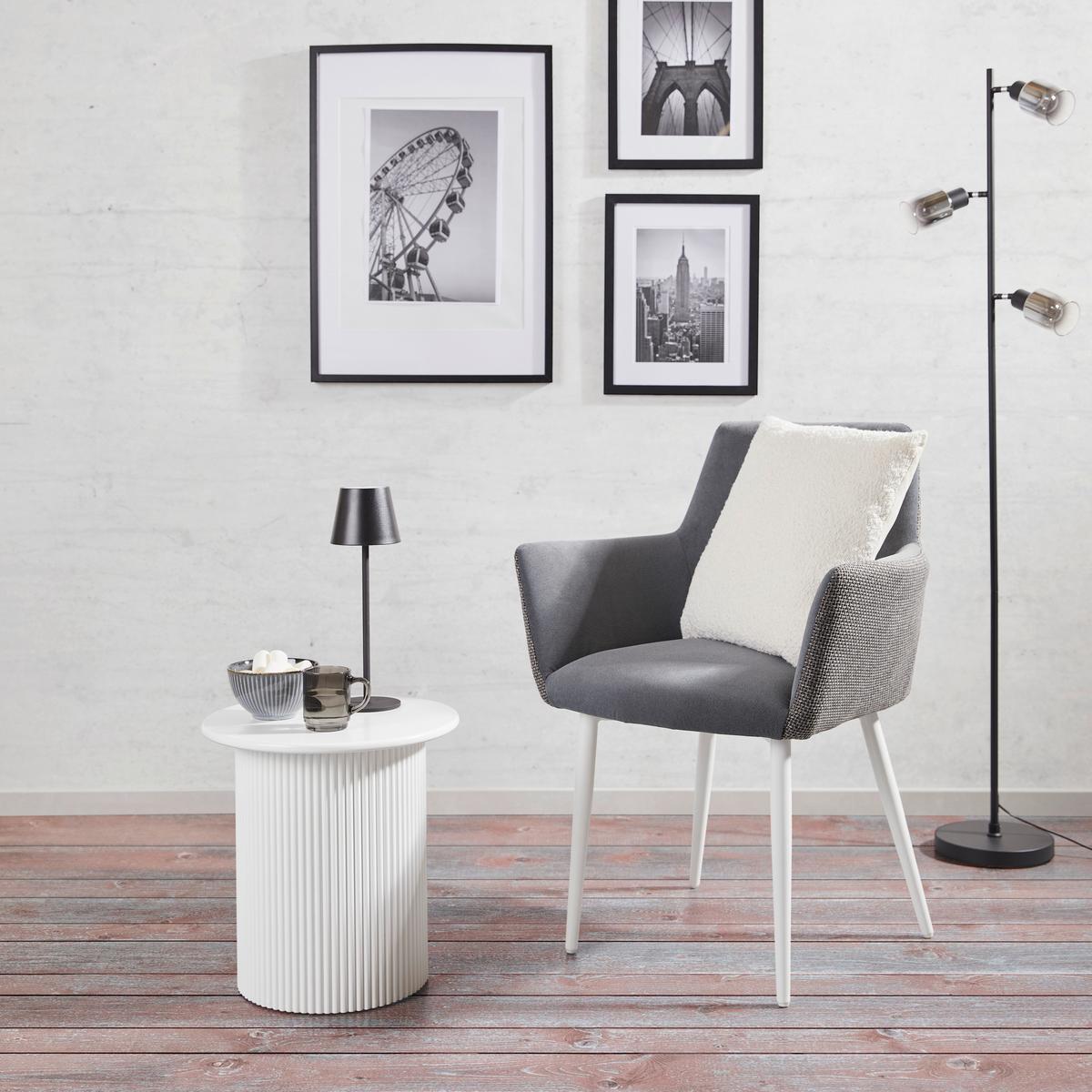 Beistelltisch Linz , Weiß - Weiß, Design, Holzwerkstoff (40/41/40cm) - Livetastic