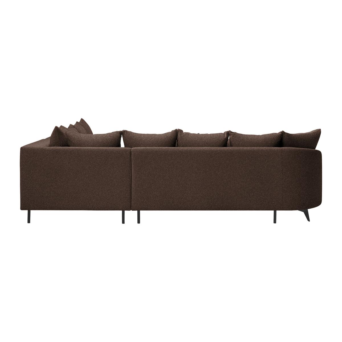 Rohová sedačka AXEL, pravá, hnědá tkanina - černá/hnědá, Moderní, kov/textil (291/250cm) - Mömax