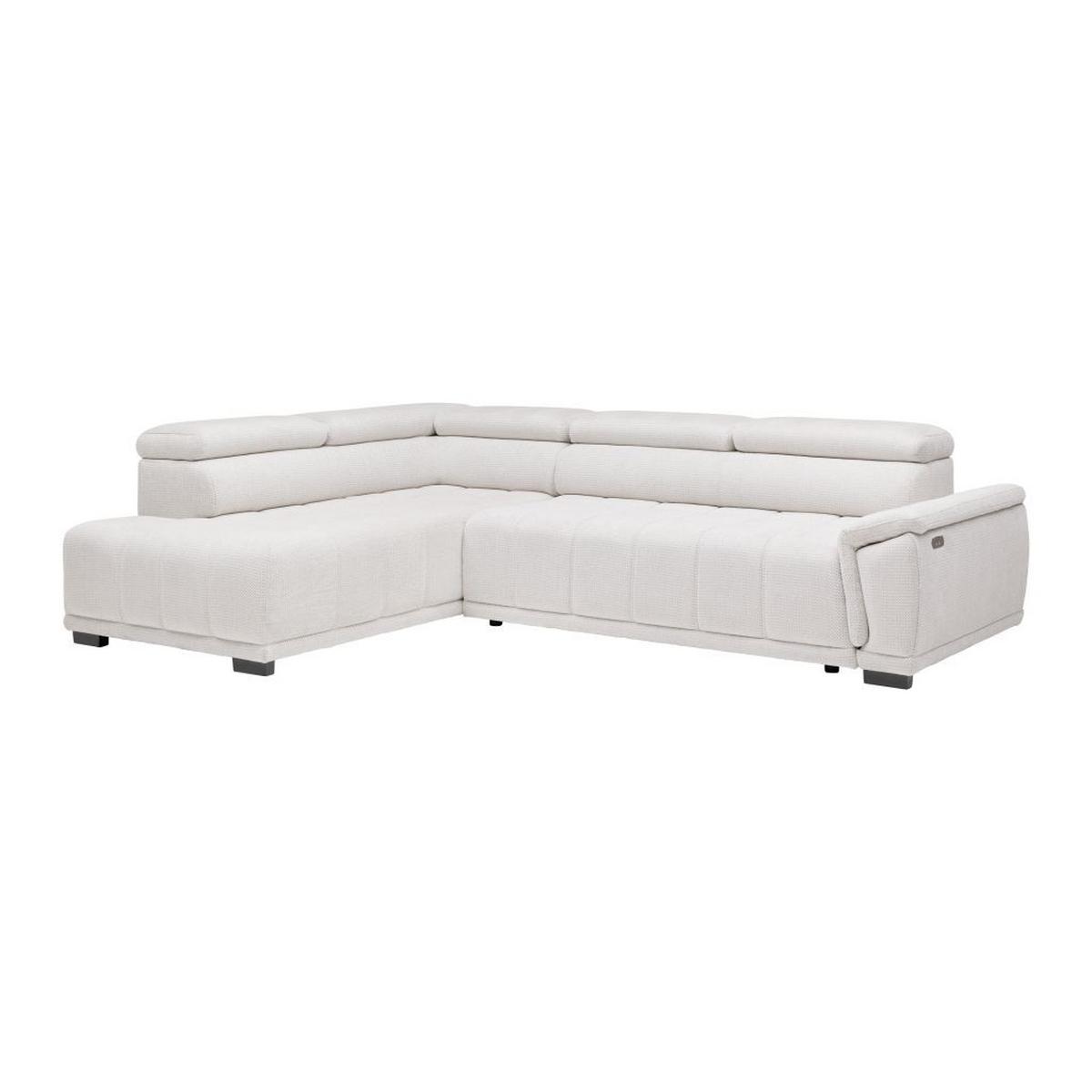 Rohová sedačka GRINALDI, ľavá, šedobílá - černá/šedobílá, Moderní, textil/plast (206/283cm) - Premium Living