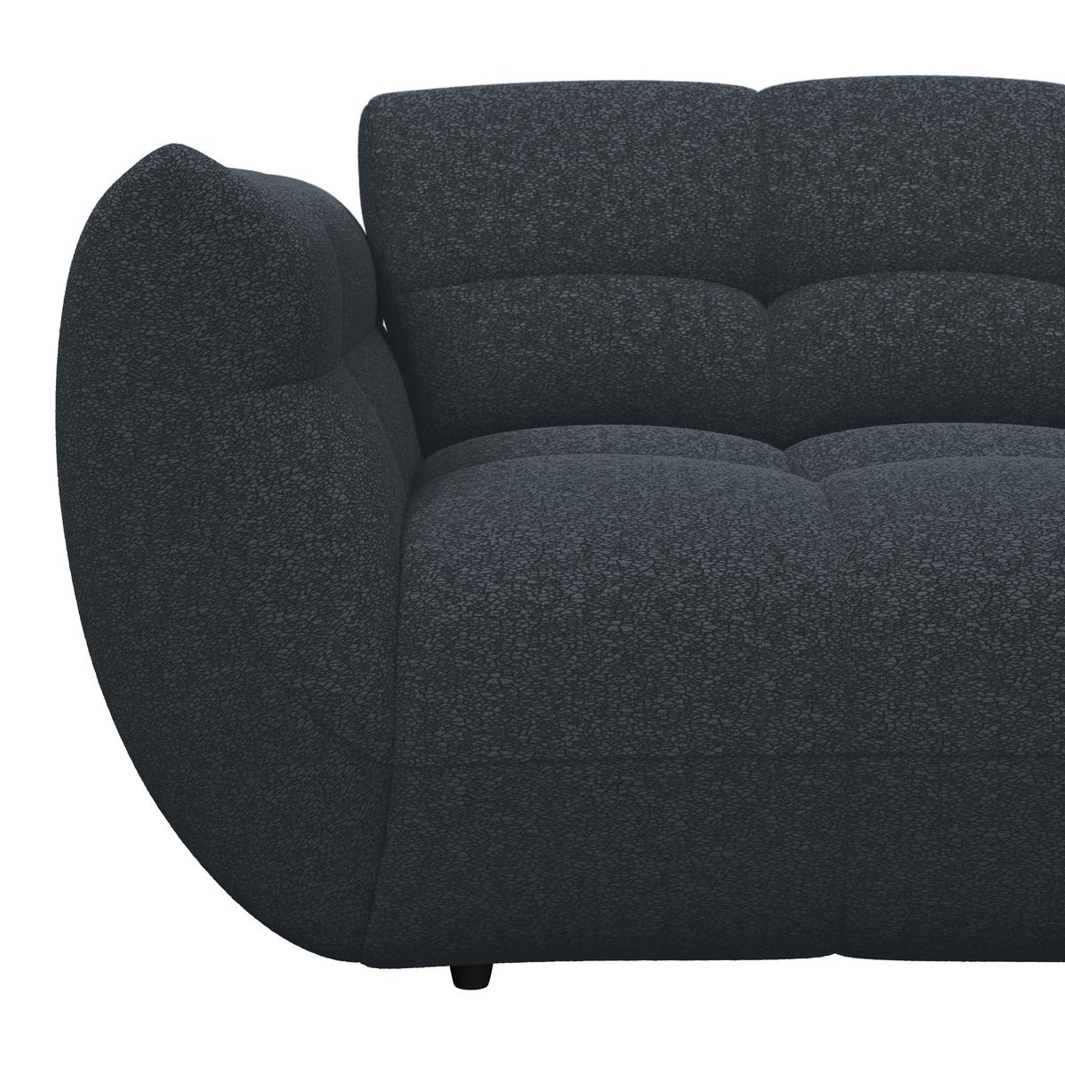 Ecksofa Panda Chenille dunkelblau, 280x178cm - Schwarz/Dunkelblau, Trend, Textil (280/178cm)