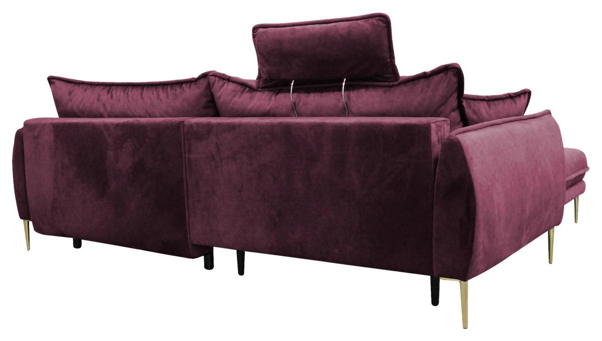 Ecksofa Whisper Weinrot S: 196x264 cm - Weinrot/Goldfarben, Design, Textil (196/264cm) - MID.YOU