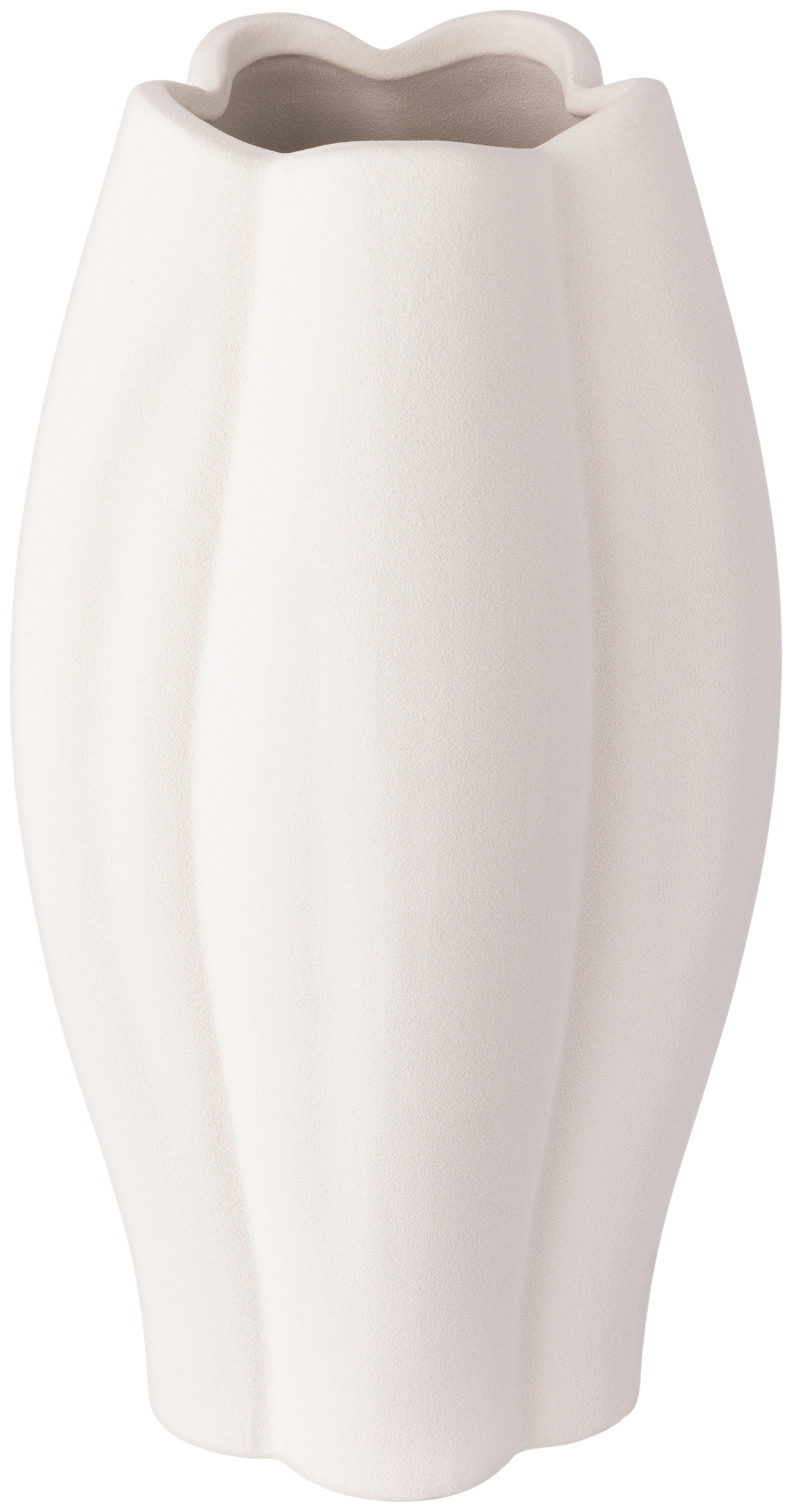 Dekovase Maria - Weiß, KONVENTIONELL, Keramik (15/27,5cm) - Luca Bessoni