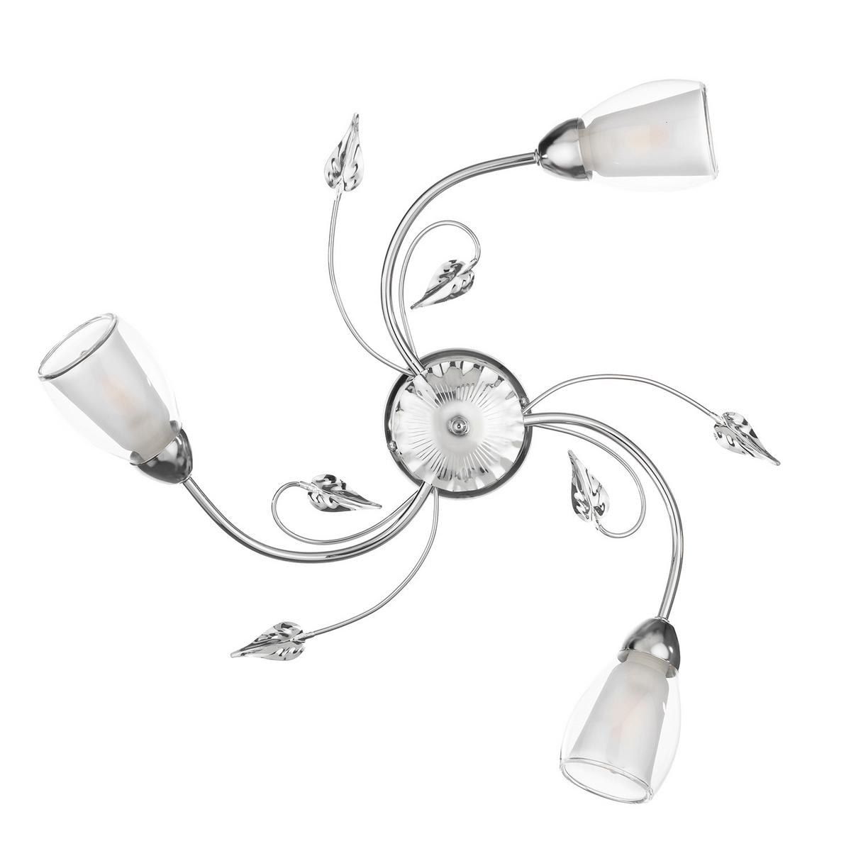 Deckenleuchte Luci Chromfarben D: 50 cm - Chromfarben, KONVENTIONELL, Glas/Metall (50/20cm)