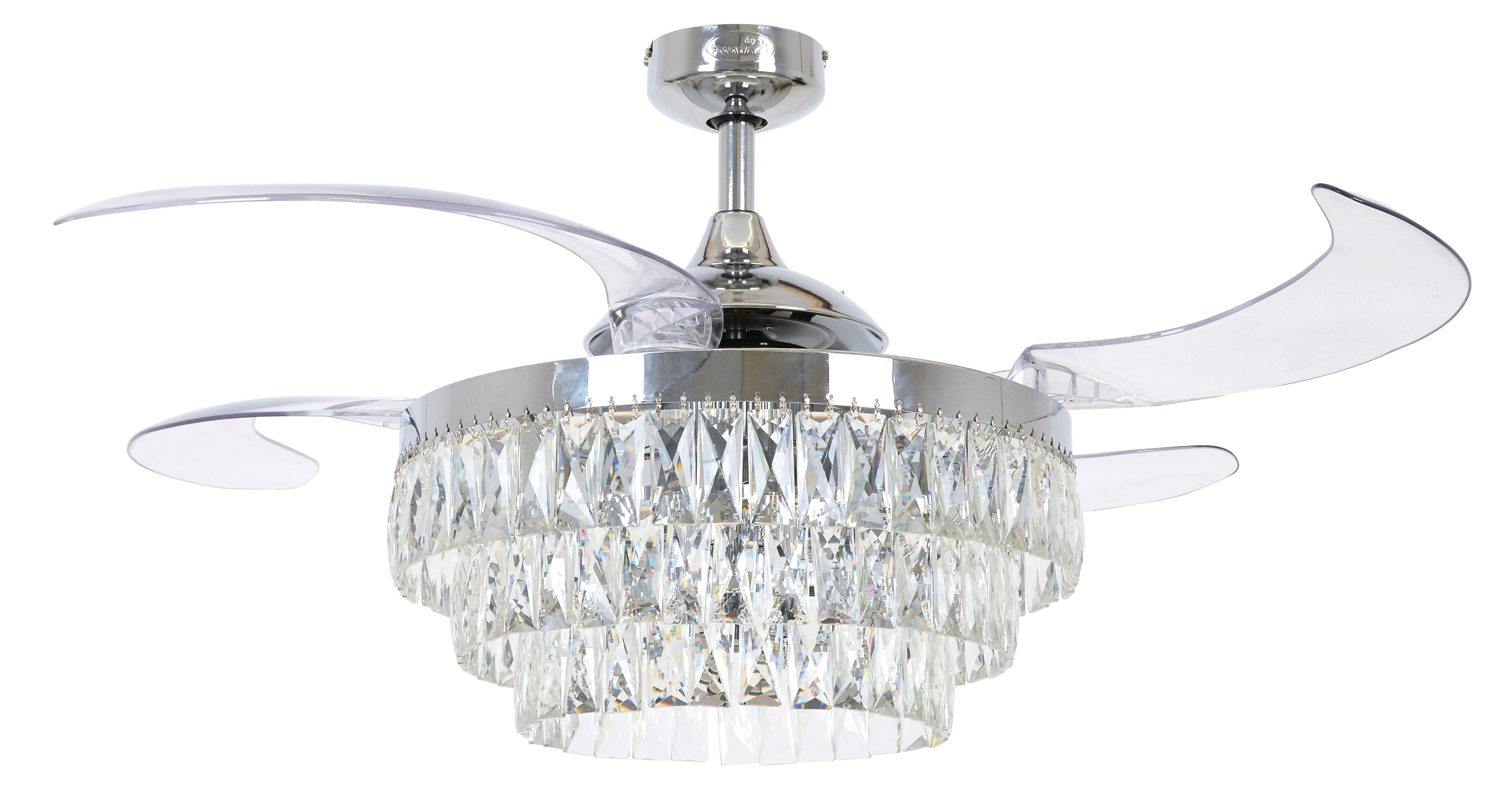 Deckenventilator Fanaway Chrom 4-Flügel, LED-Leuchte