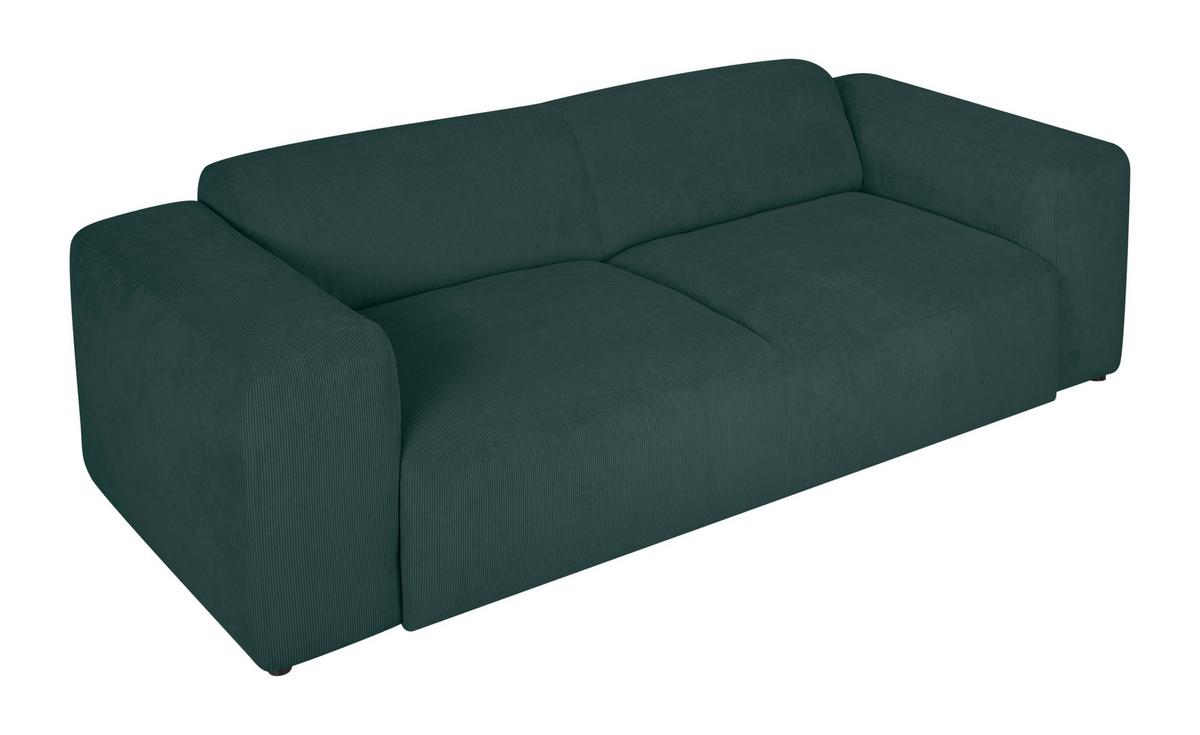 3-sitzer-sofa Hannah Grün B: 247 Cm - Schwarz/Grün, Design, Textil (247/75/104cm) - MID.YOU