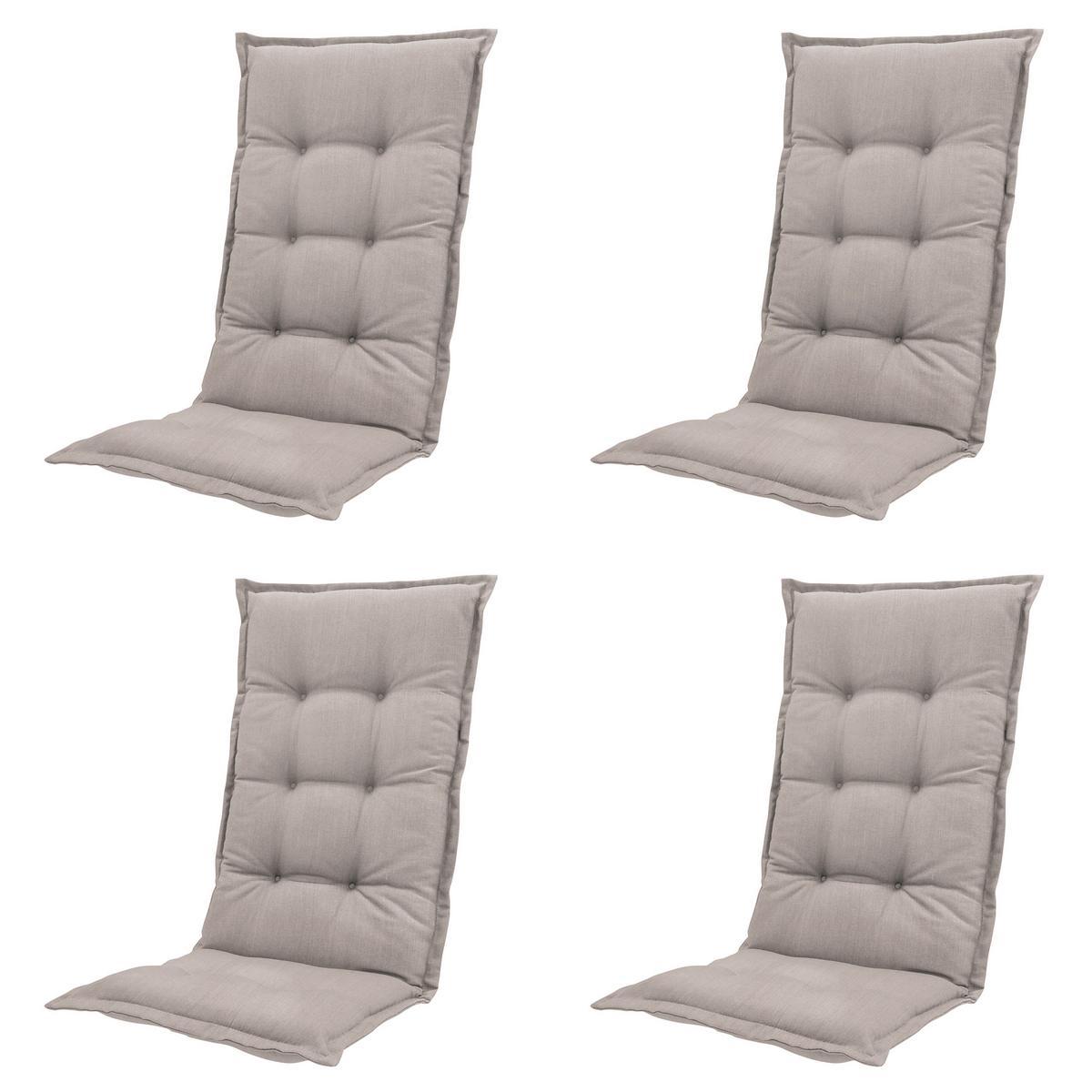 Gartenstuhl-Set Tampa+auflagen Set - Taupe/Weiß, MODERN, Kunststoff/Textil (44/111/50cm) - Gardenson