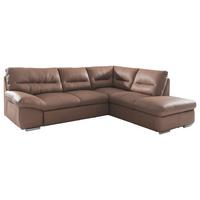 Ecksofa William, Grau S: 268x216 Cm - Chromfarben/Grau, Design, Leder (268/216cm) - Livetastic