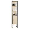 Badezimmer Hochschrank Edino 33x185 cm Schwarz - Honigeiche/Schwarz, MODERN, Holzwerkstoff/Metall (33/185/30cm) - MID.YOU
