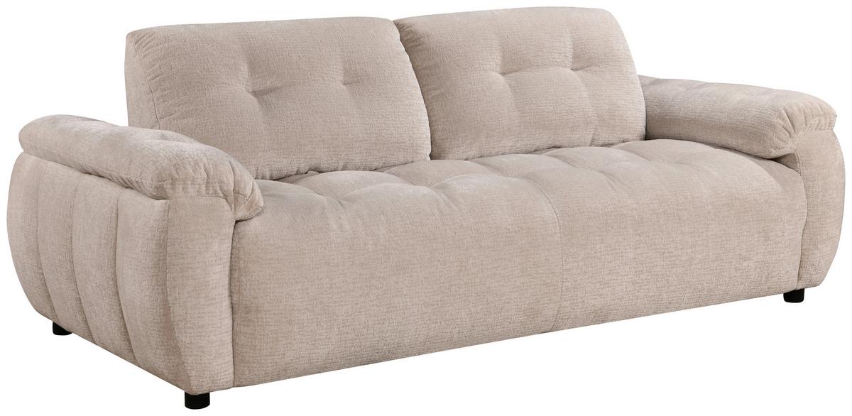 Štýlová pohovka ALBA, sivobéžová, max. do 360 kg - čierna/sivobéžová, Modern, drevo/textil (210/84/106cm) - Mömax