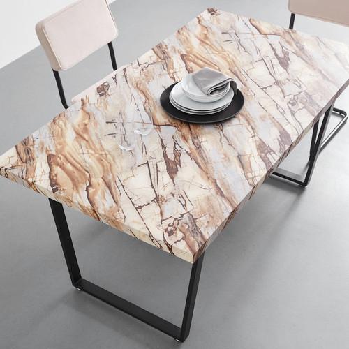 Jedálenský stôl DAVE 160x90 cm - hnedá/čierna, Modern, kov (160/90/76cm) - Bessagi Home