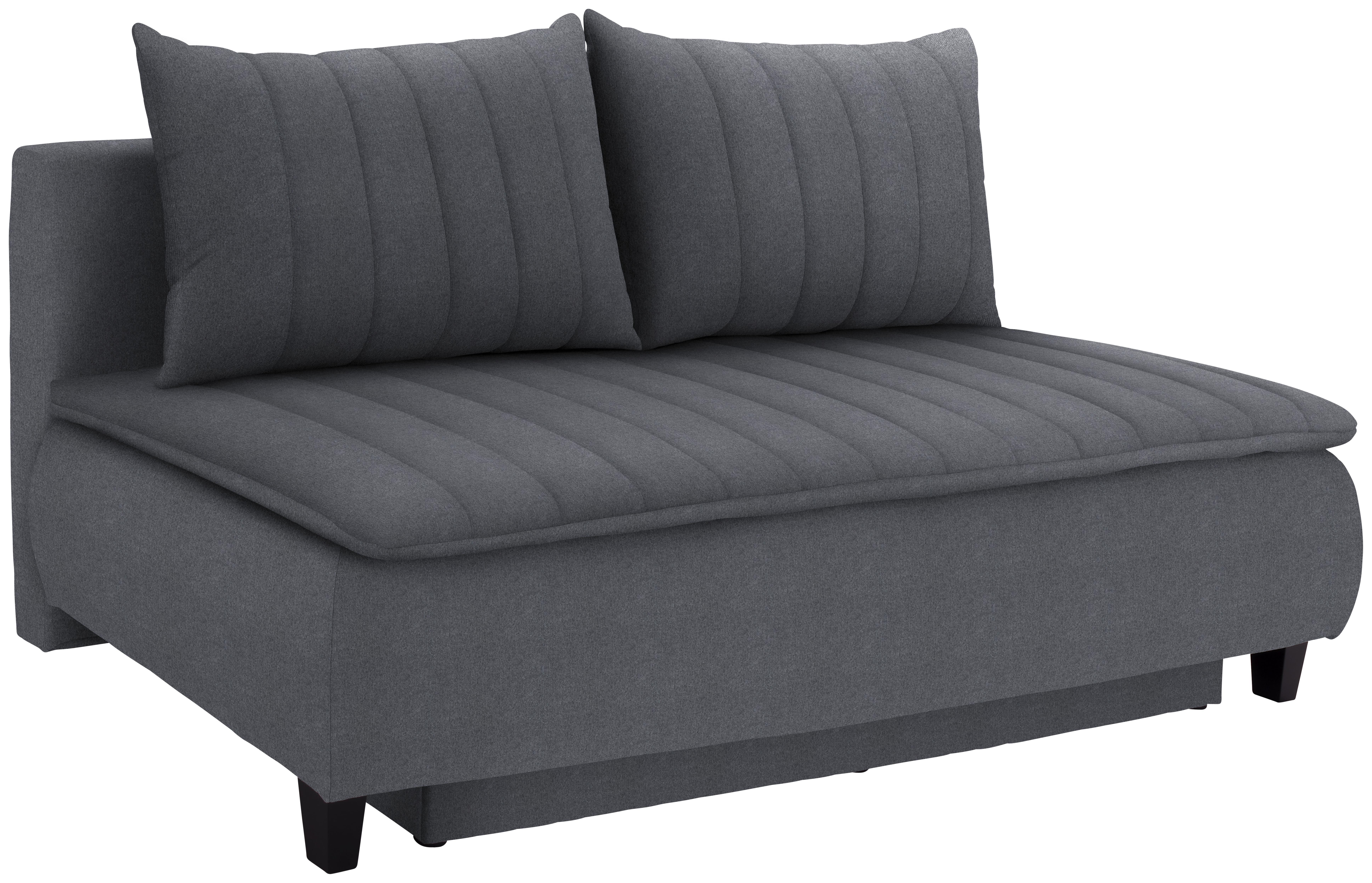 Boxspringsofa Marino B: 208 cm Dunkelgrau - Dunkelgrau/Schwarz, MODERN, Textil (208/102/96cm) - Luca Bessoni