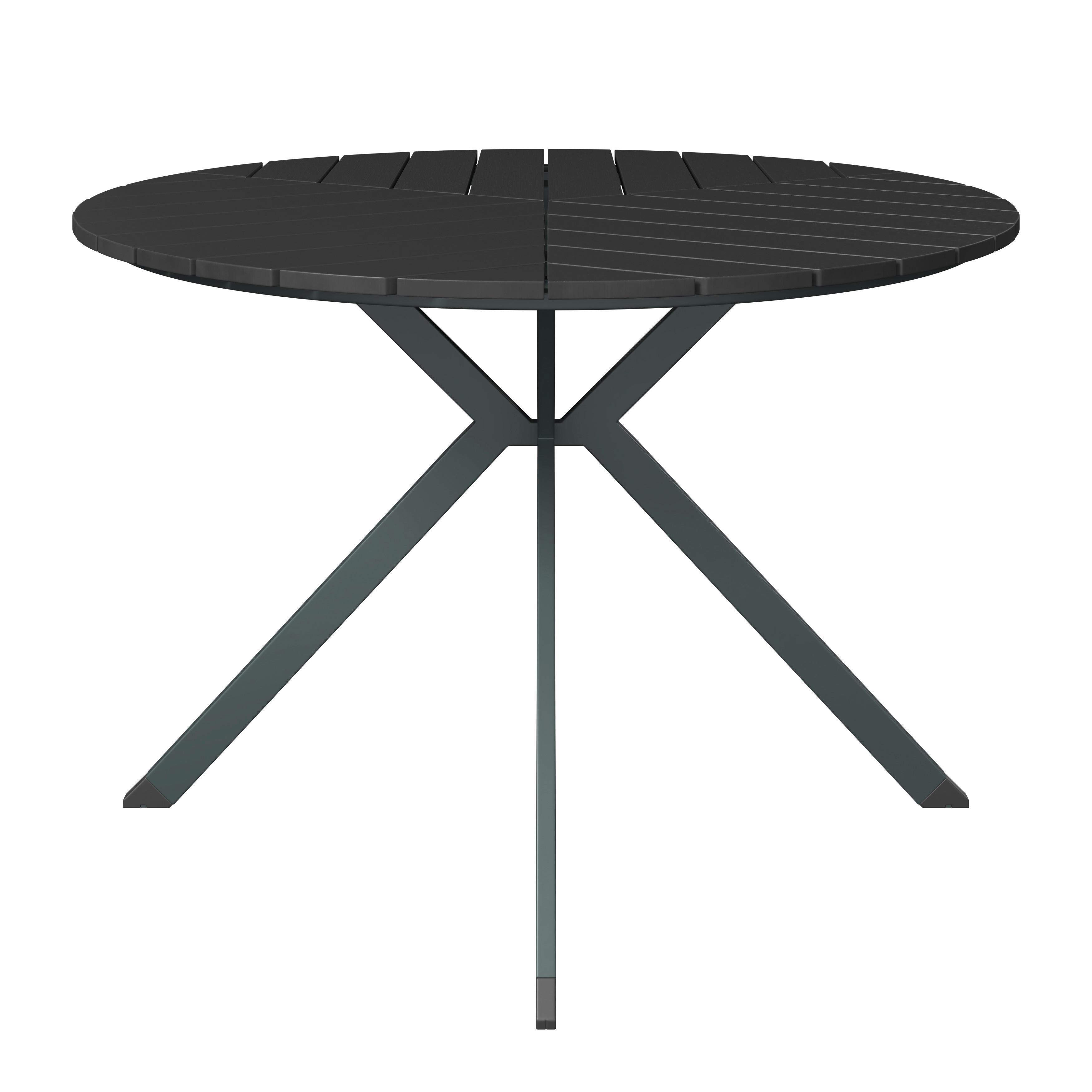Gartentisch Marbella - Schwarz, MODERN, Kunststoff/Metall (113/74/113cm) - Beldano