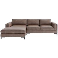 Ecksofa Packo Rotbraun S: 160x265 cm - Rotbraun/Schwarz, Design, Textil (160/265cm) - Livetastic