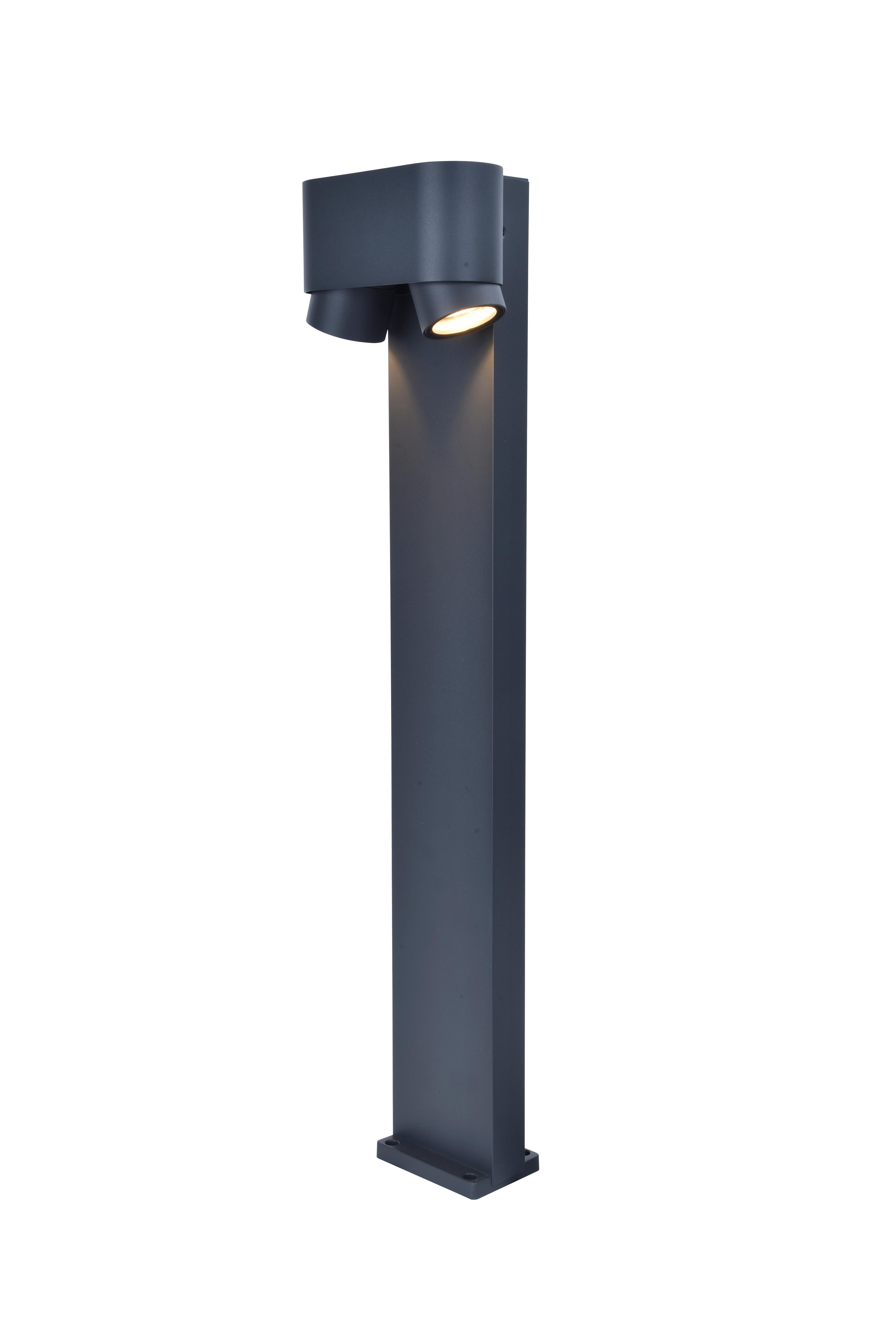 Wegeleuchte Cypres Klar Anthrazit L: 13 cm - Klar/Anthrazit, Design, Glas/Metall (13/7/17,2cm)